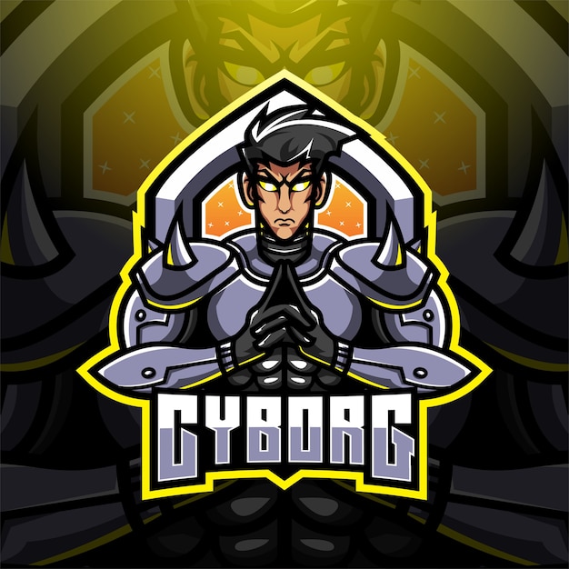 Cyborg esport mascot logo design
