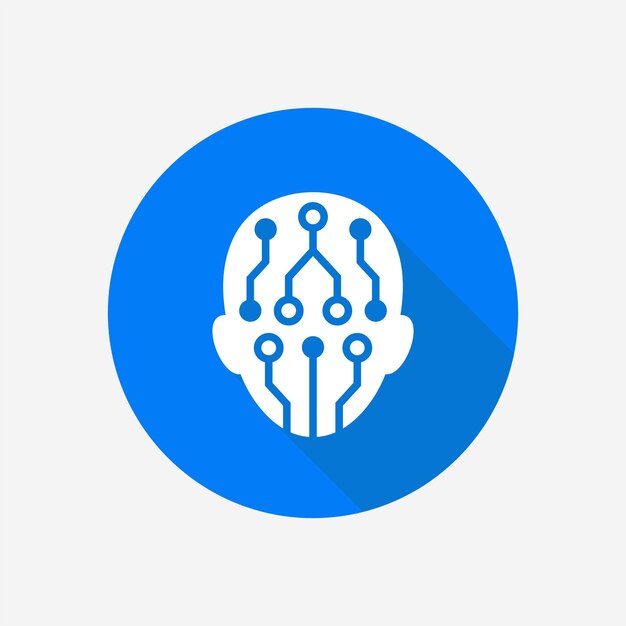 Cyborg face vector icon Artificial Intelligence concept icon