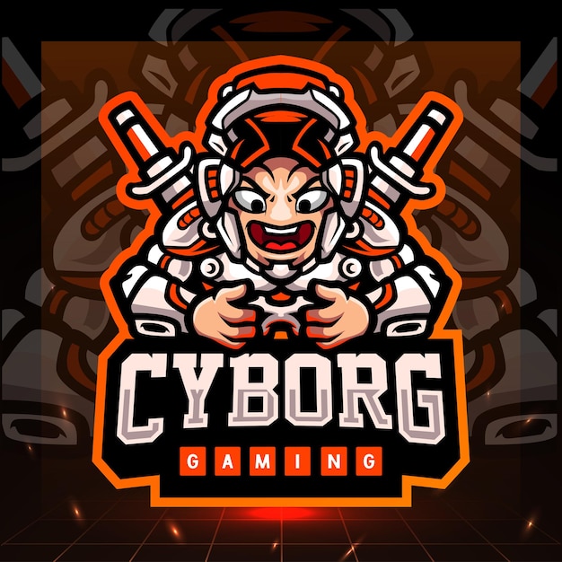 Cyborg gaming mascot. esport logo design