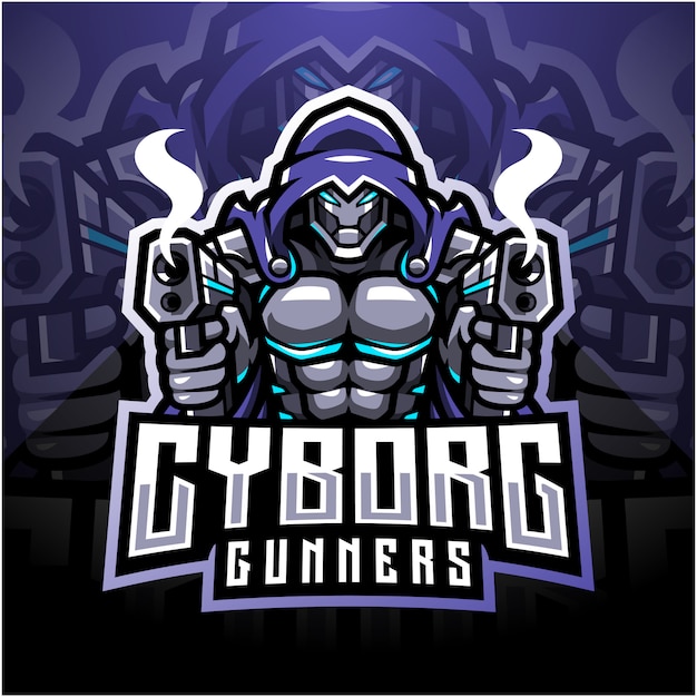 Cyborg gunners esport mascotte logo design