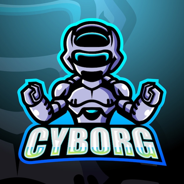 Cyborg mascot esport illustration