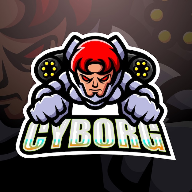 Illustrazione di esport mascotte cyborg