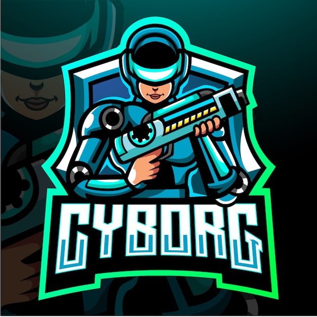 Mascotte cyborg. logo esport