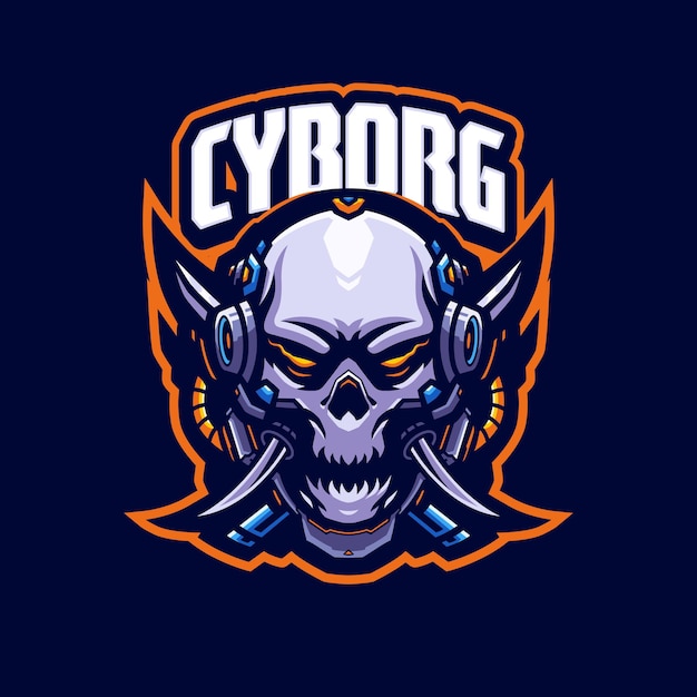 Cyborg Mascot logo template