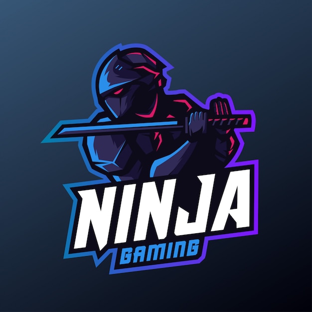 Mascotte ninja cyborg per logo sport ed esport