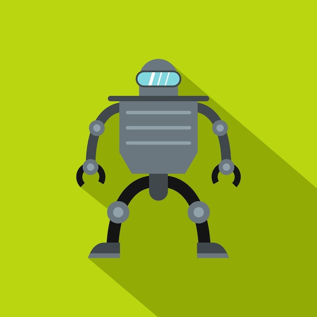 Cyborg robot icon flat illustration of cyborg robot vector icon for web isolated on lime background