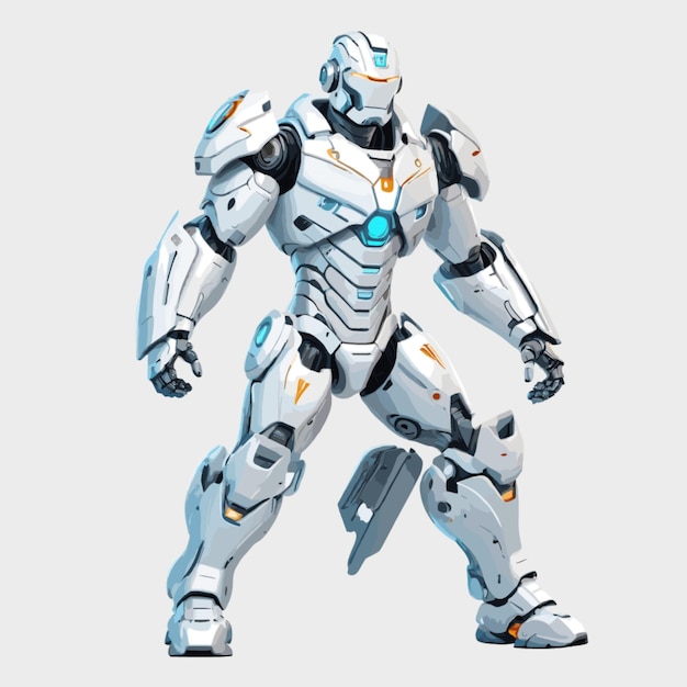 Cyborg vector on white background