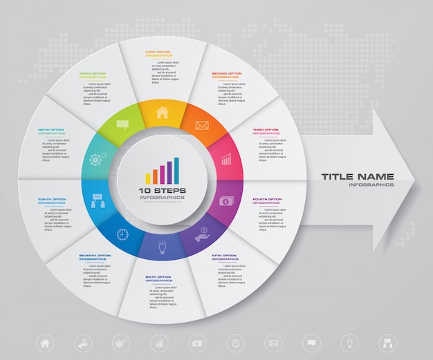 Cycle and arrow chart infographic for data presentation