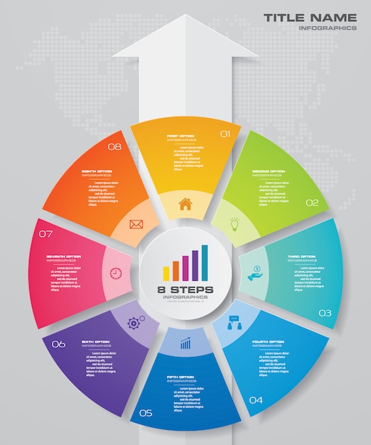 Cycle and arrow chart infographic for data presentation