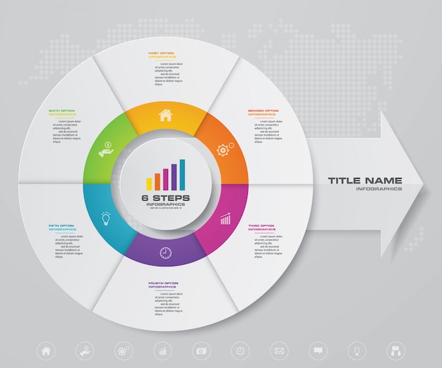 Vector cycle and arrow chart infographic for data presentation