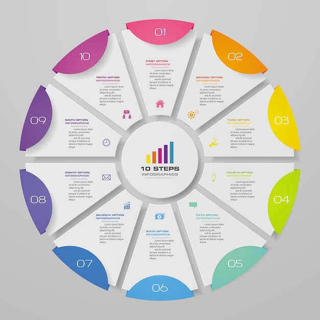 Vector cycle chart infographic for data presentation