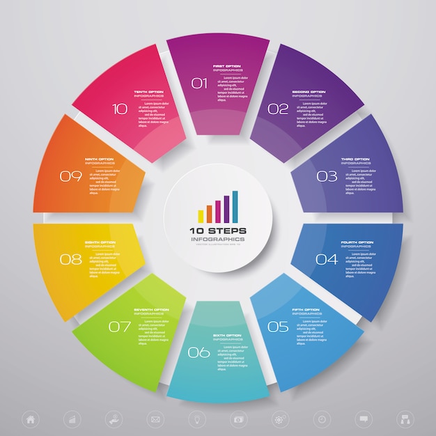 Vector cycle chart infographic for data presentation