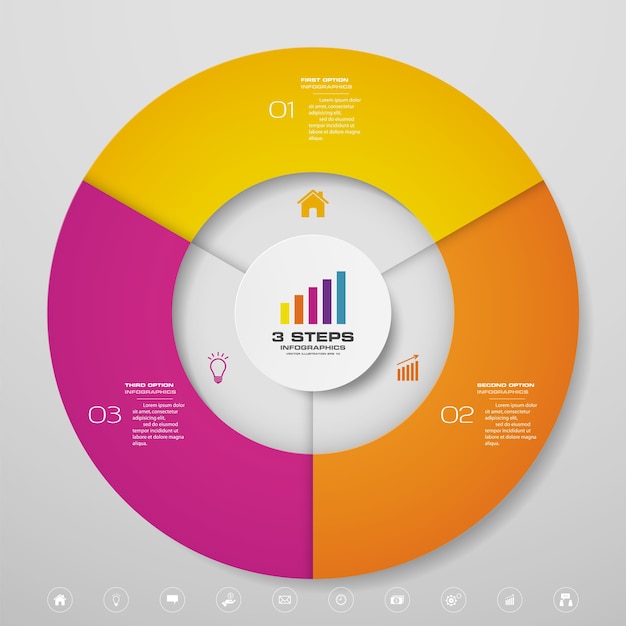 Vector cycle chart infographic for data presentation