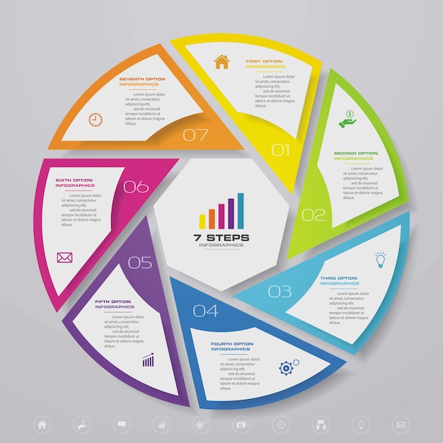 Вектор Инфографика диаграммы цикла для представления данных