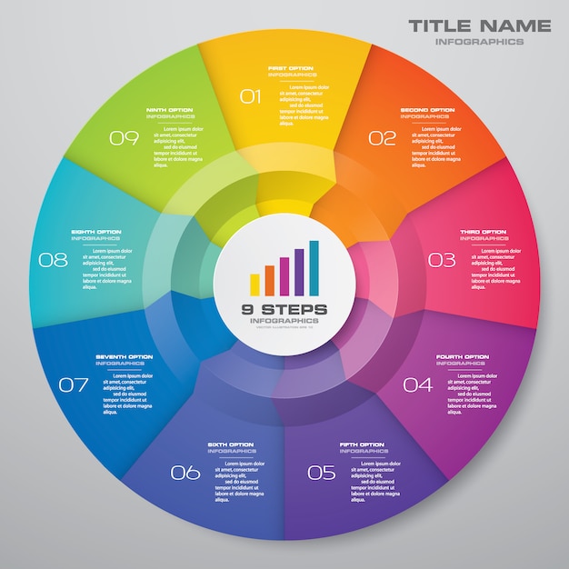 Cycle chart infographics elements.