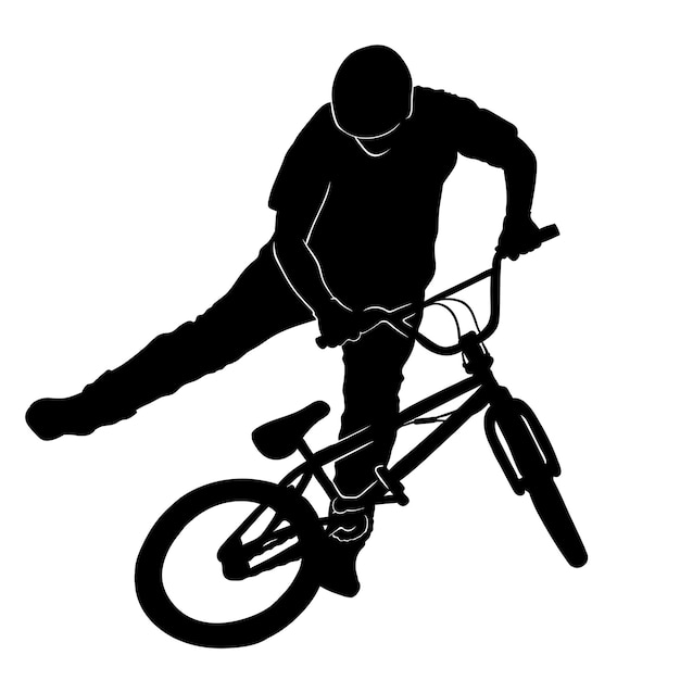 Il pilota di ciclismo bmx freestyle si sta esibendo