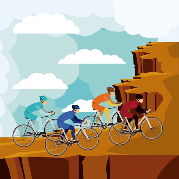 Cycling competition isolated icon design