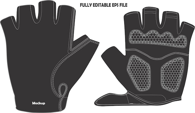 Vector cycling gloves mockup