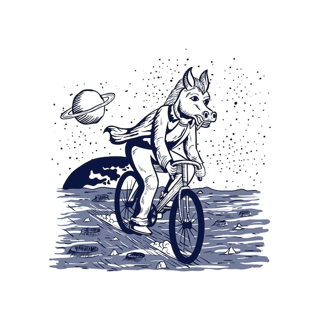 Cycling horse Illustration