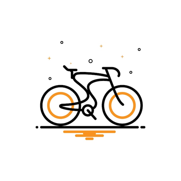 Cycling Icon Vector. Simple flat symbol. Perfect Black orange illustration on white background.