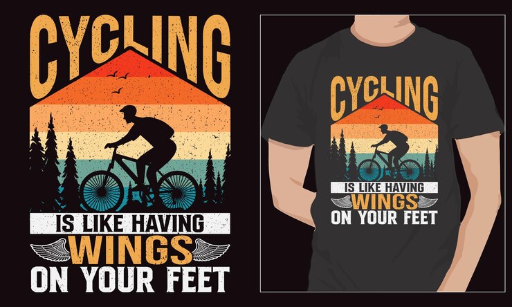 Vector cycling is like having wings on your feet vector cycling t shirt design