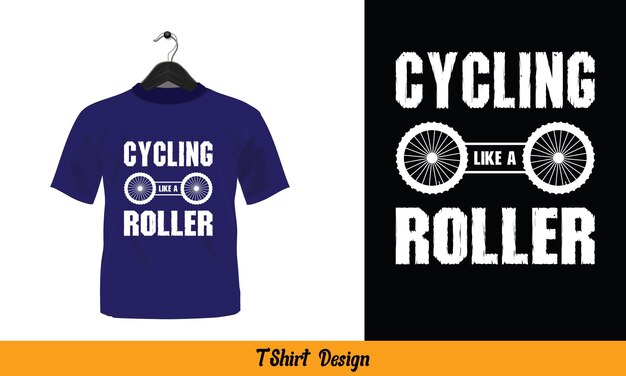 Cycling Like A Roller - типографский дизайн футболки.