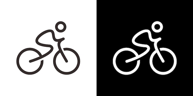 Vector cycling logo line design icon vector illustration
