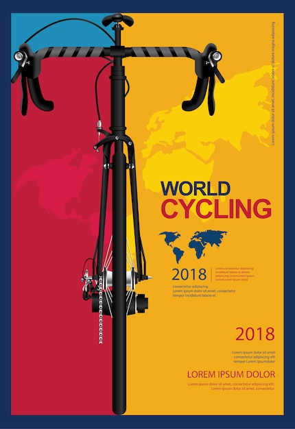 Cycling poster design template vector illustration