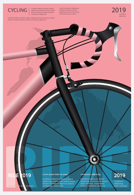 Vettore illustrazione di poster in bicicletta