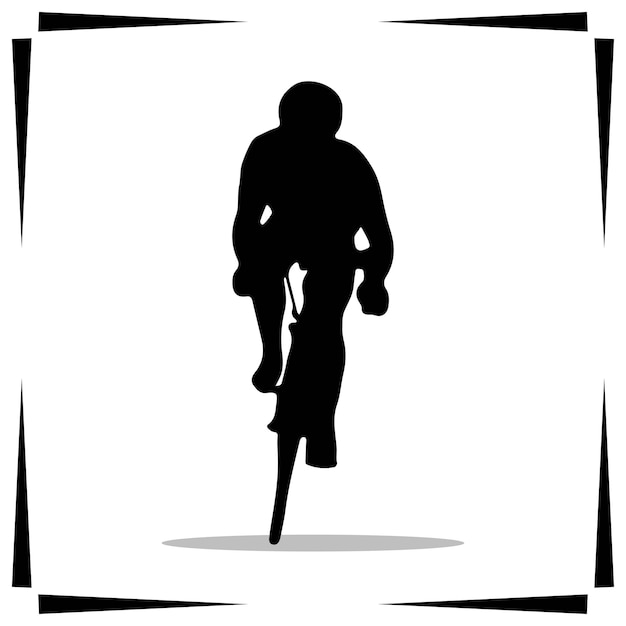Vector cycling silhouette illustration cycling silhouette icon