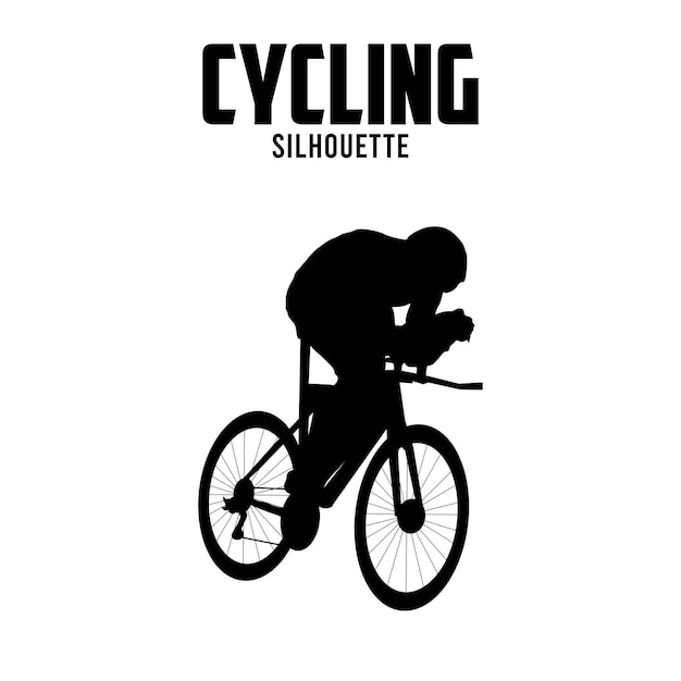 Cycling Silhouette vector stock illustration Cycalist silhoutte