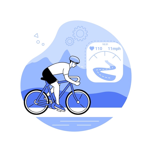 Cycling smartglasses isolated cartoon vector illustrations