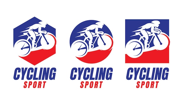 Modello di raccolta logo sport ciclismo