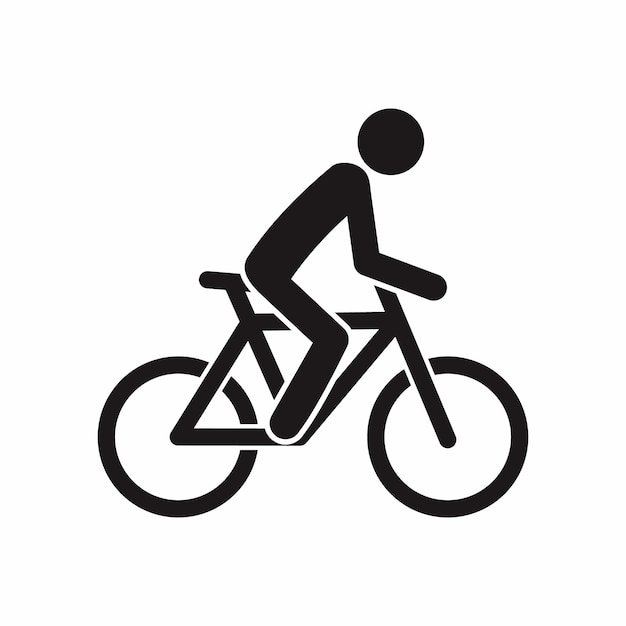 cyclist icon illustration in flat style