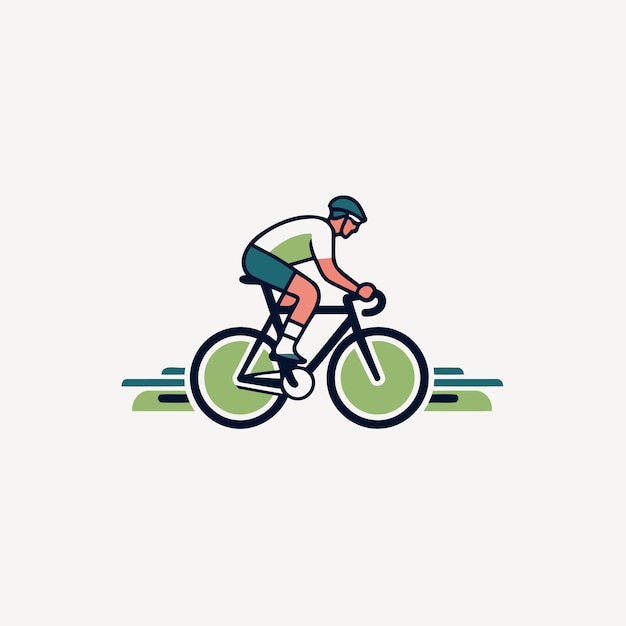 Икона велосипедиста Векторная иллюстрация велосипедиста на велосипеде