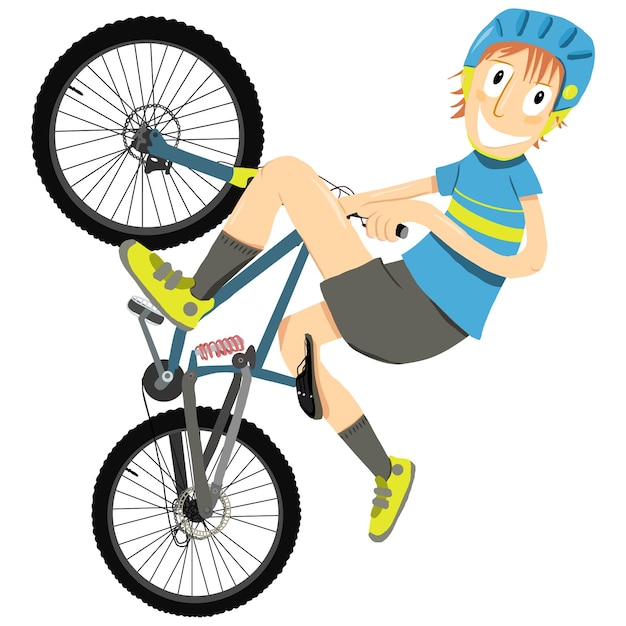 Vector cyclist jumping bmx jump vector illustration