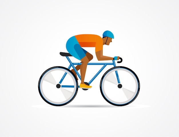 Cyclist riding on bicycle illustration