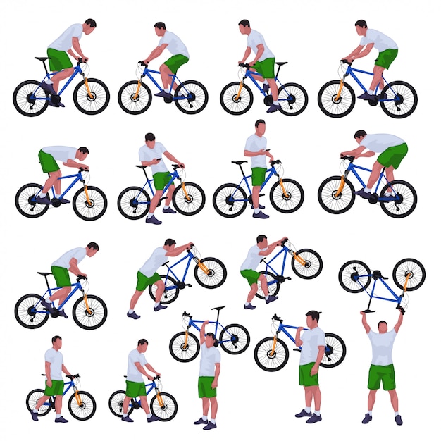 Vector cyclist set