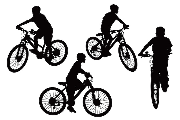 Vector cyclist silhouette