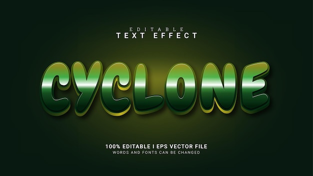 Cyclone editable text effect vector illustration