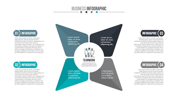 Cyclus infographic met 4 opties voor presentatie