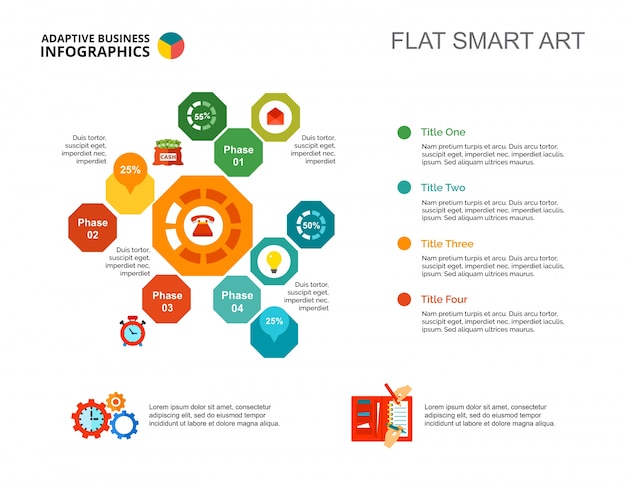 Cyclusdiagram met vier elementen sjabloon