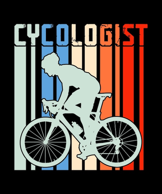 Cycologist vintage fiets tshirt design