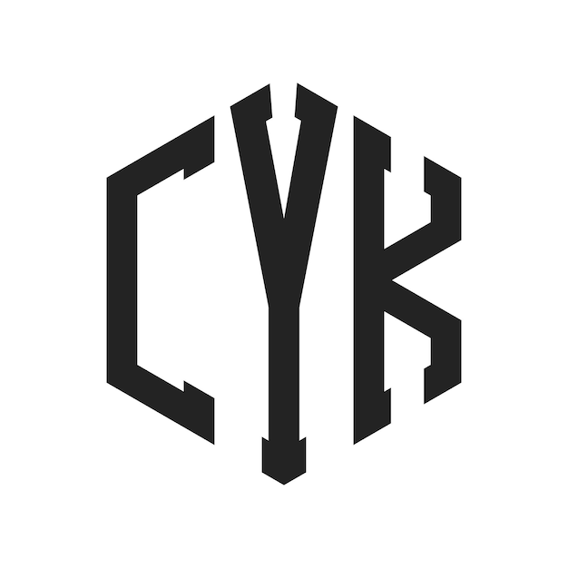 CYKロゴデザイン イニシャルレター CYKモノグラム 六角形の形を用いたロゴ