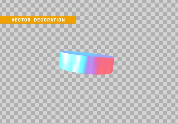 실린더 3d 개체 기하학적 모양입니다. 다채로운 홀로그램 카멜레온 색상 그라데이션으로 격리된 둥근 목재입니다. 벡터 일러스트 레이 션