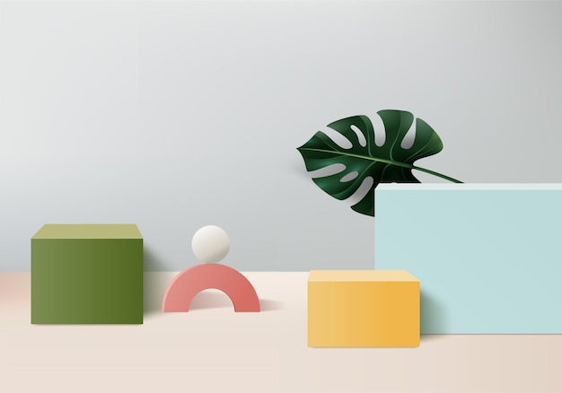 cylinder abstract minimal scene with geometric platform. summer background 3d rendering with podium. stand to show cosmetic products. stage showcase on pedestal modern 3d studio blue pastel