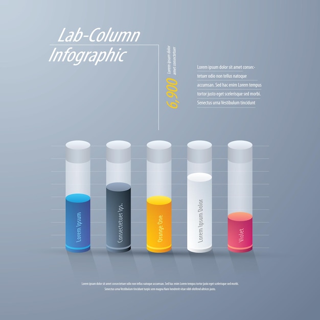 Vector cylinder bar graph infographic