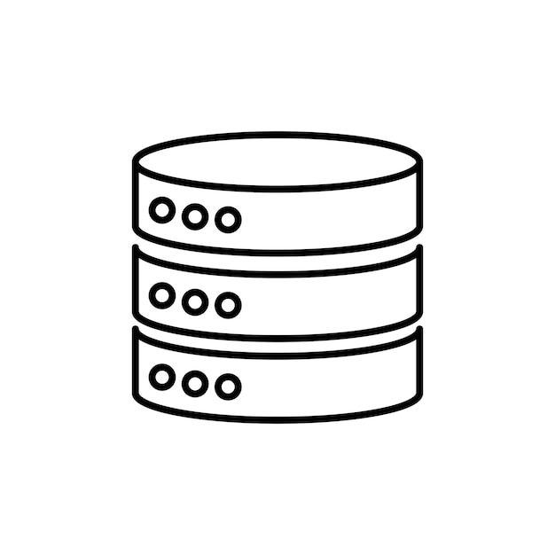 Cylinder database lijn icoon geïsoleerd op witte achtergrond