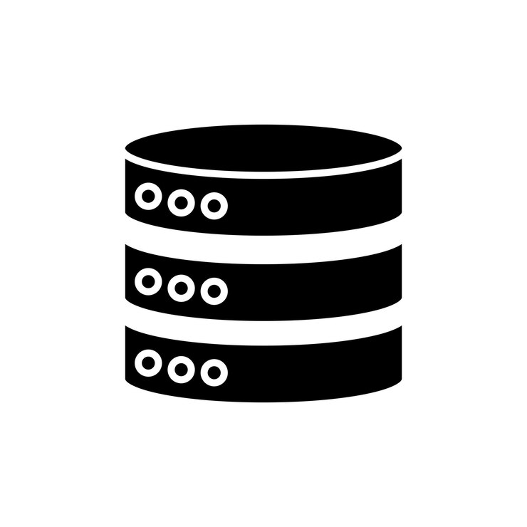 Vector cylinder database line icon isolated on white background