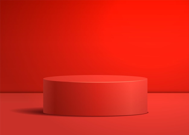 제품 디스플레이 프레 젠 테이 션 3d 현실적인 벡터 일러스트 레이 션에 대 한 실린더 받침대 연단